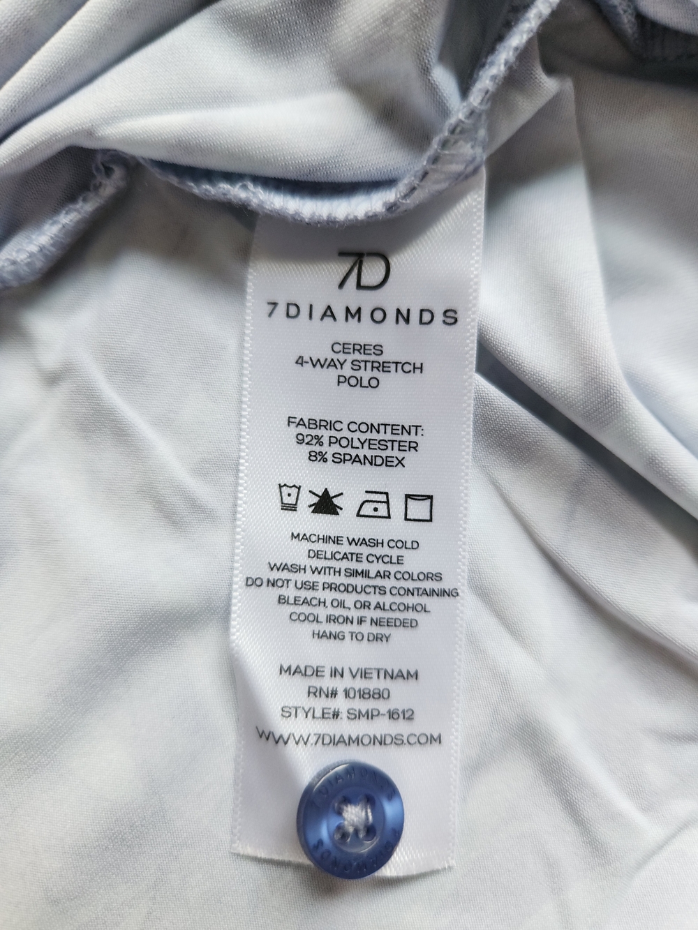 7 Diamonds Mens Grant Solid Stretch Performance Short Sleeve Shirt XXL NWT Blue - Picture 11 of 11